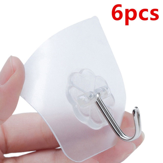 Bathroom Transparent Wall Hooks